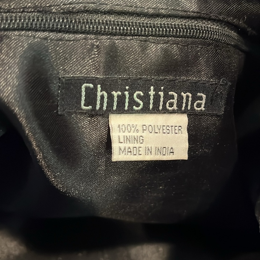 VINTAGE CHRISTIANA ANIMAL PRINT FULL BEADED SHOULDER BAG BLK GOLD TAN - Picture 10 of 12